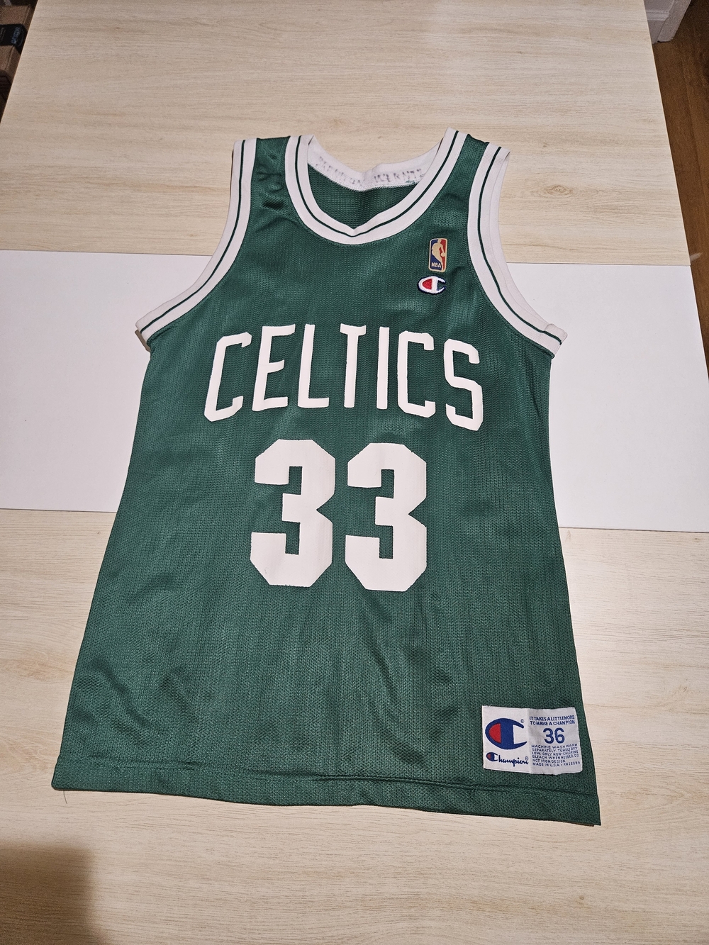 Vintage Champion Larry Bird Boston Celtics #33 jersey White Size 36/Small
